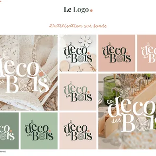 Le logo appliqué sur des photos et des motifs, page de la charte