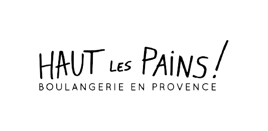 Logo de la Boulangerie Haut-les-pains basée à Lauris, dans le vaucluse, boulangerie artisanale de qualité pour laquelle j'ai eu plaisir à réaliser plusieurs affiches illustrées pour événements.
