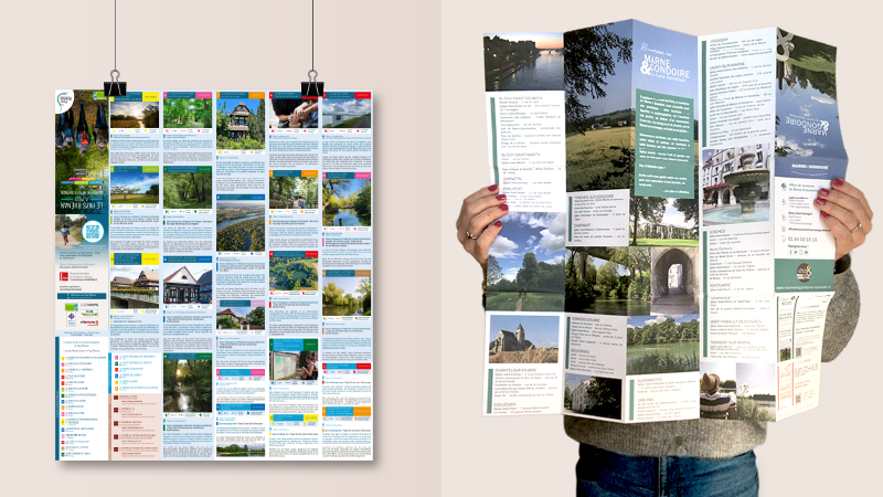 Création et mise en page de dépliants touristiques pour les offices de tourismes ou autre entreprise privée.