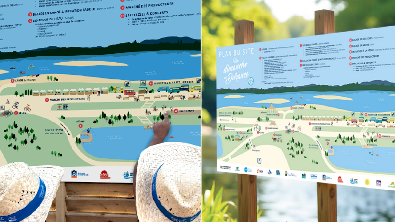 Plan illustré pour événement, signalétique