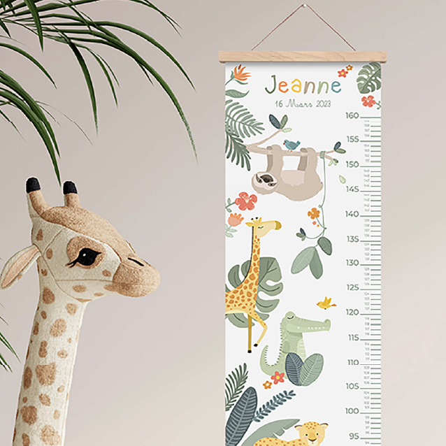 Toise illustrée Jungle pour enfant.