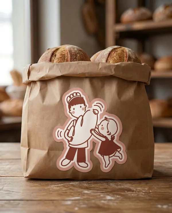 Sachet de pain et son étiquette Josine